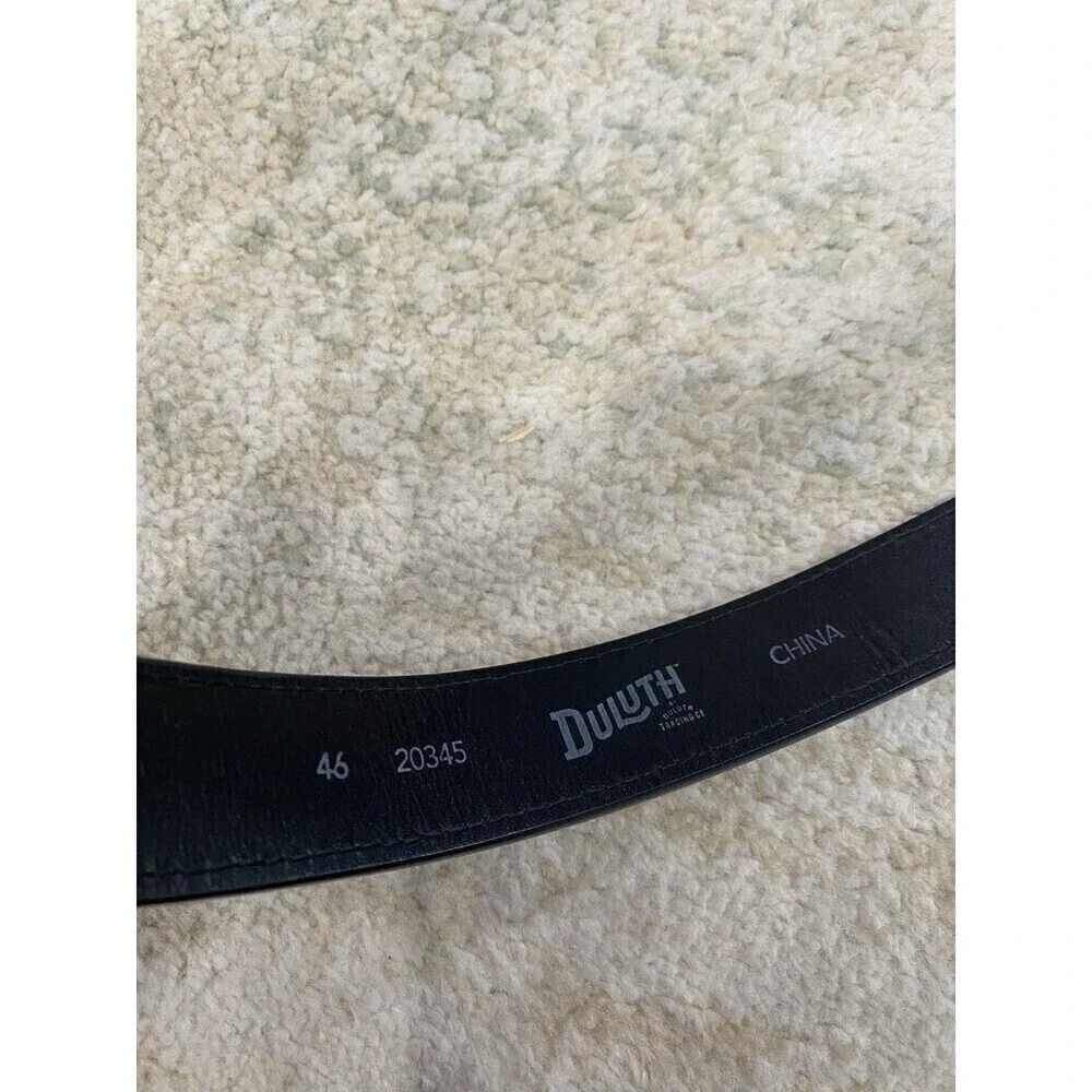 Duluth Trading Company Mens Black Leather Belt Size 46 - Casual Professional